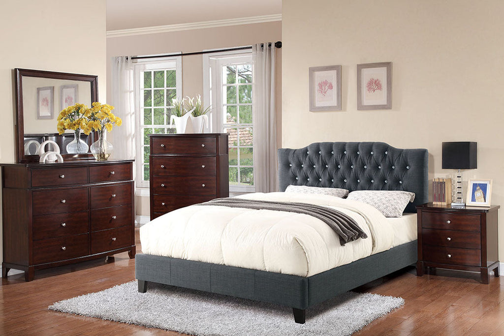 Ashton Platform Wooden Bed - Grey