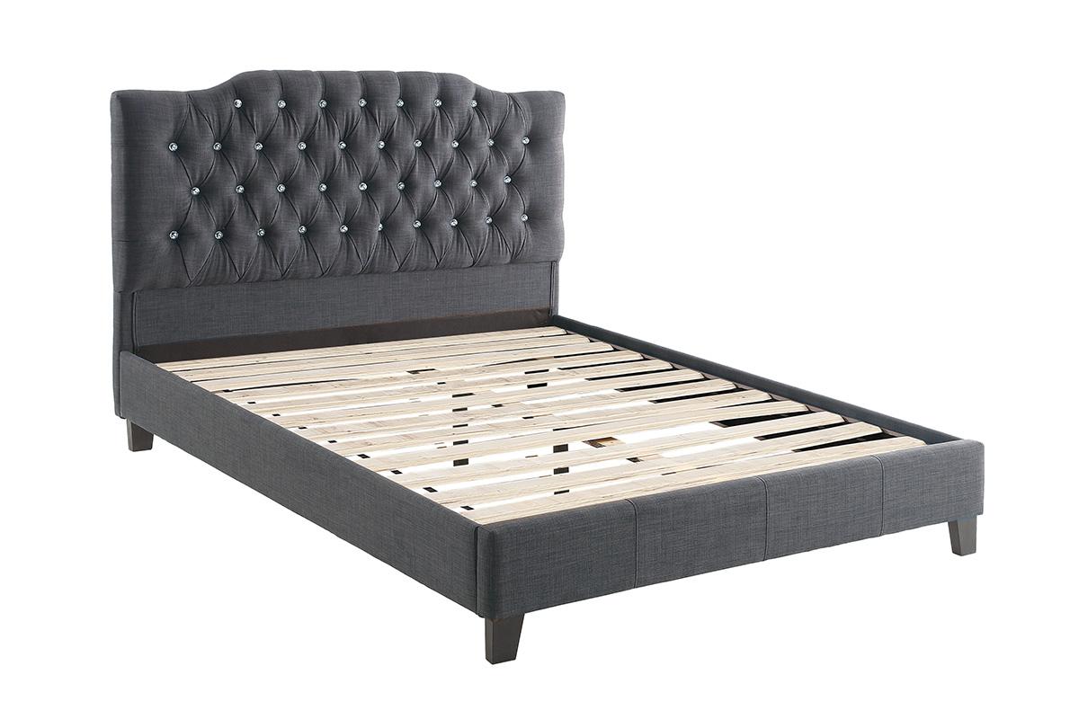Ashton Platform Wooden Bed - Grey