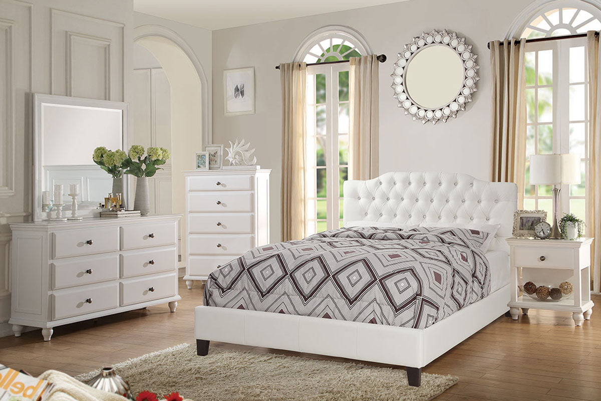 Ashton Platform Wooden Bed - White