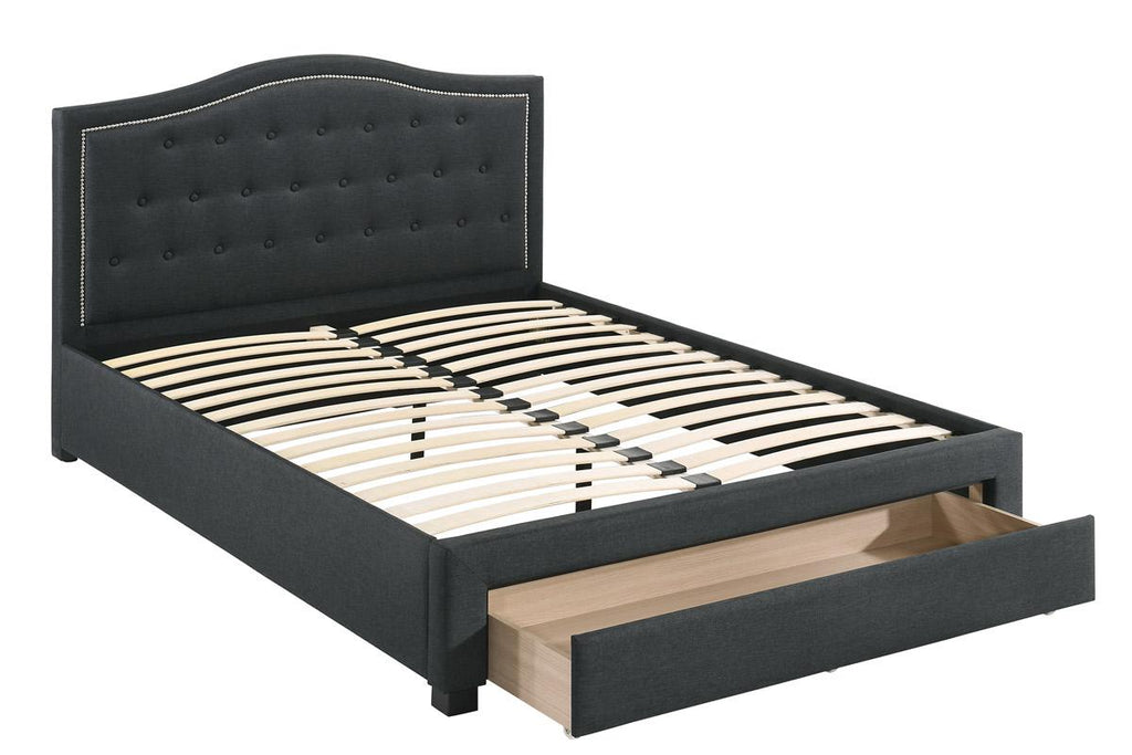 Benjamin Upholstered Platform Storage Bed - Charcoal
