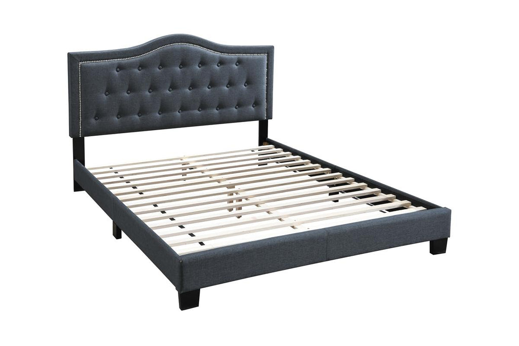 Benjamin Upholstered Platform Bed Frame - Charcoal
