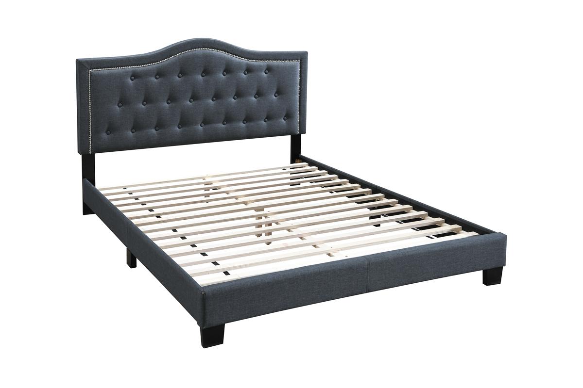 Benjamin Upholstered Platform Bed Frame - Charcoal