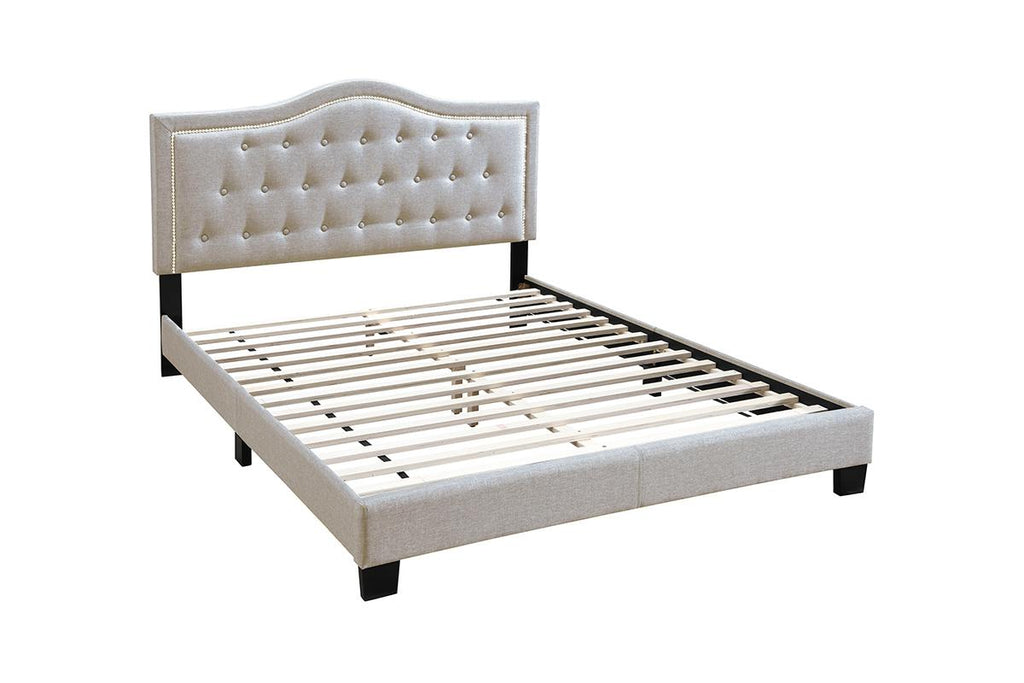 Benjamin Upholstered Platform Bed Frame - Beige