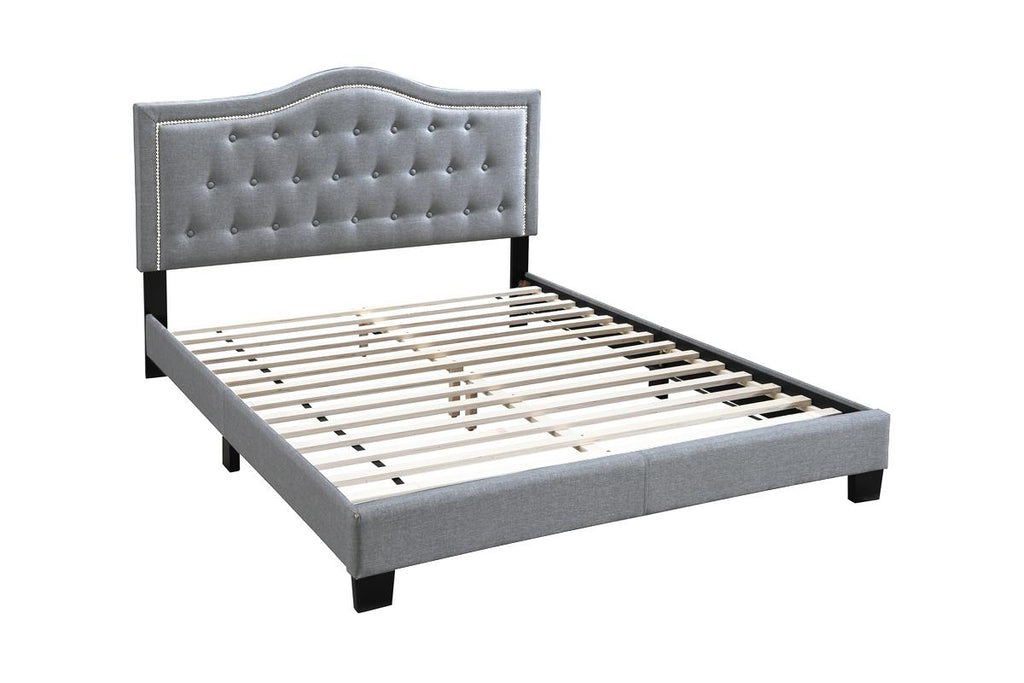 Benjamin Upholstered Platform Bed Frame - Grey