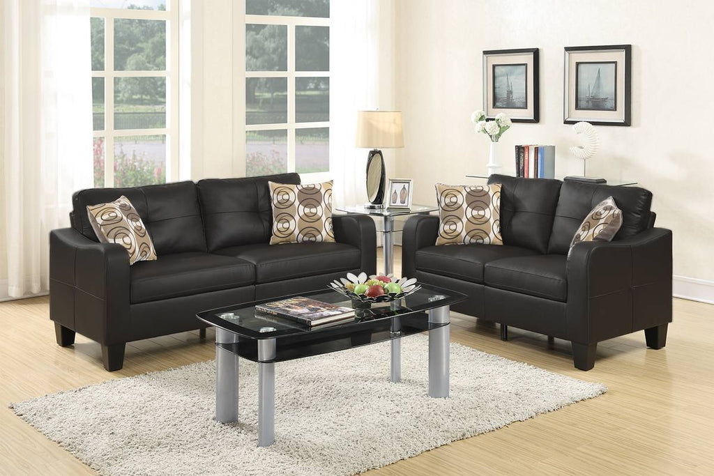 Byron 2-PC Leather Sofa Set - Espresso