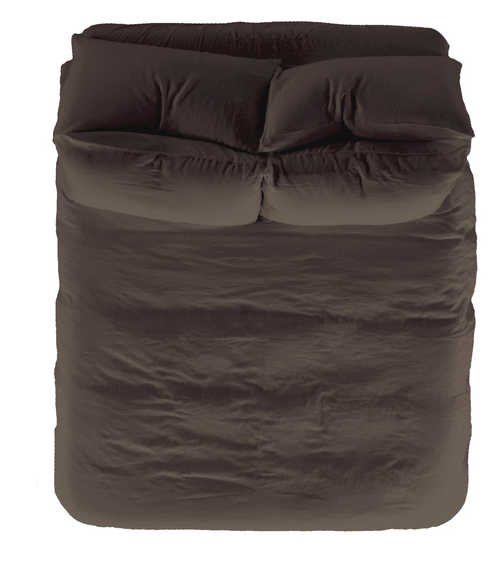 Vintage Linen Pillowcase Single - Bark