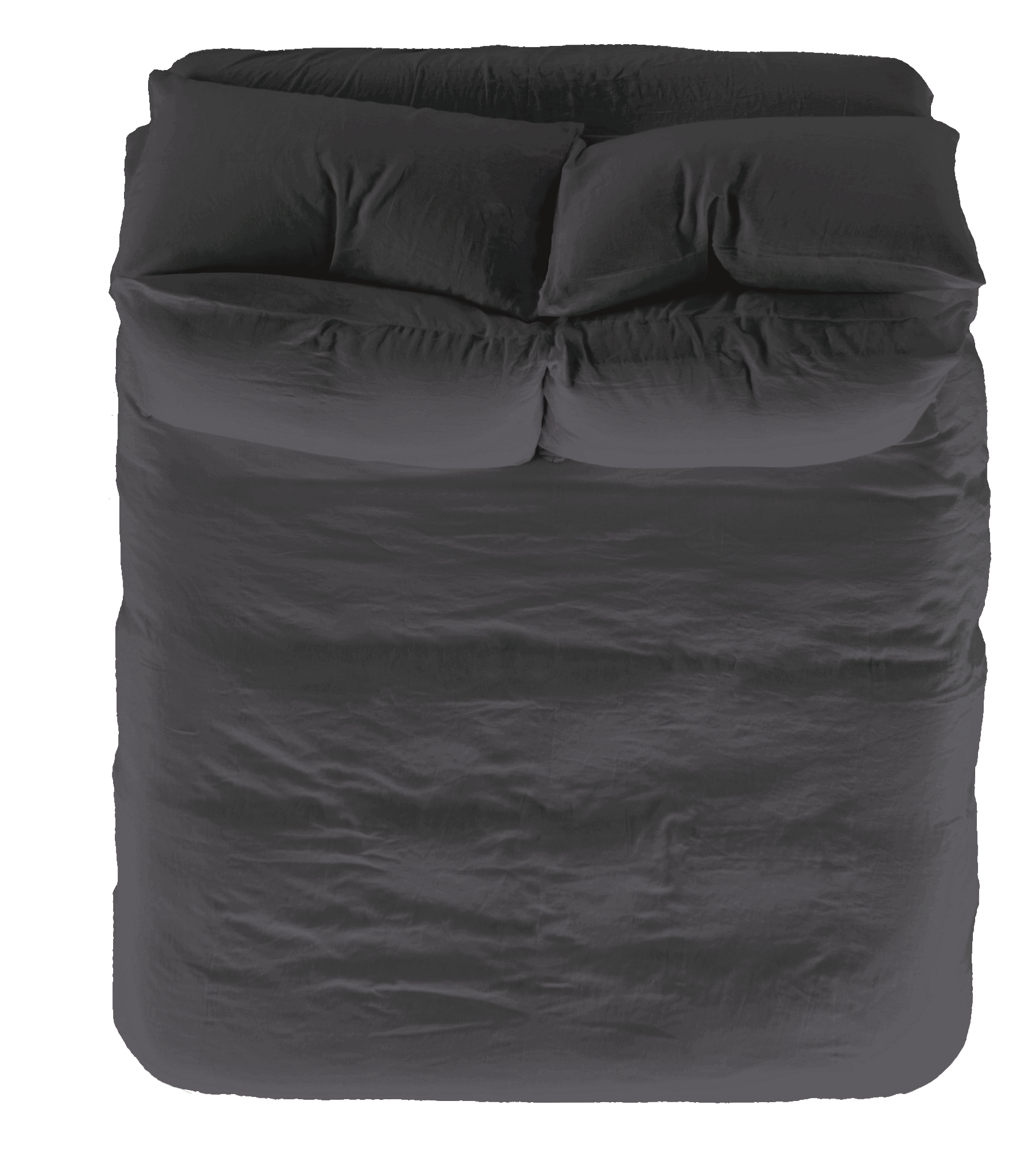 Vintage Linen Pillowcase Single - Coal