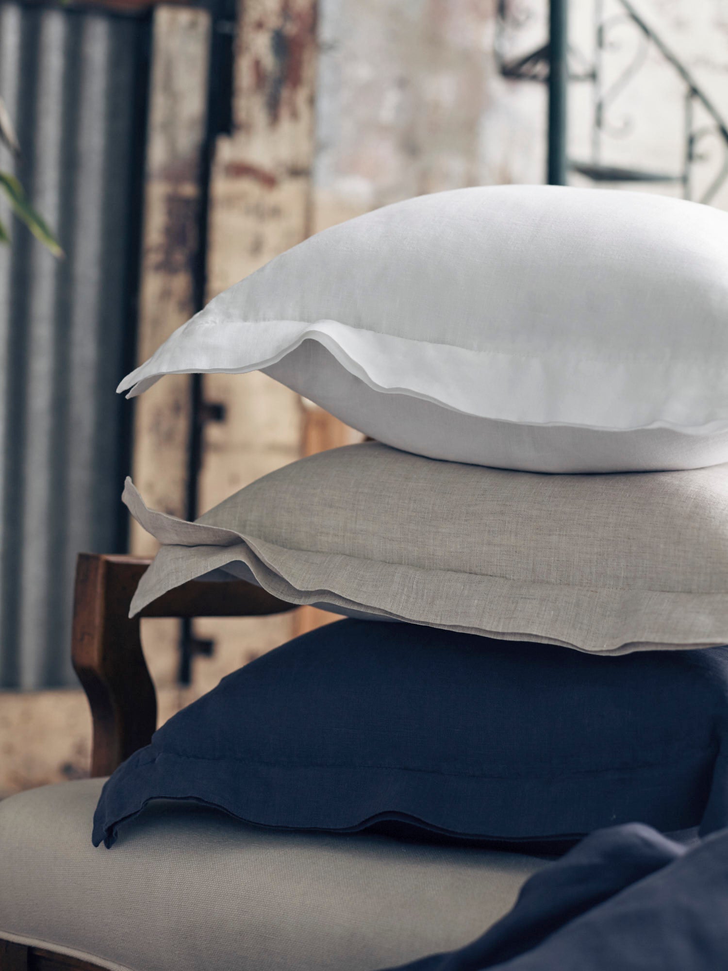 Vintage Linen Decorative Pillow - Oat