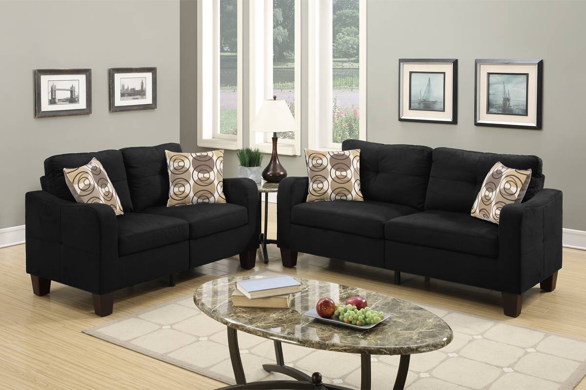 Byron 2-PC Sofa Set - Black