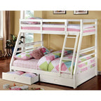 California Twin/Full Bunk Bed - White