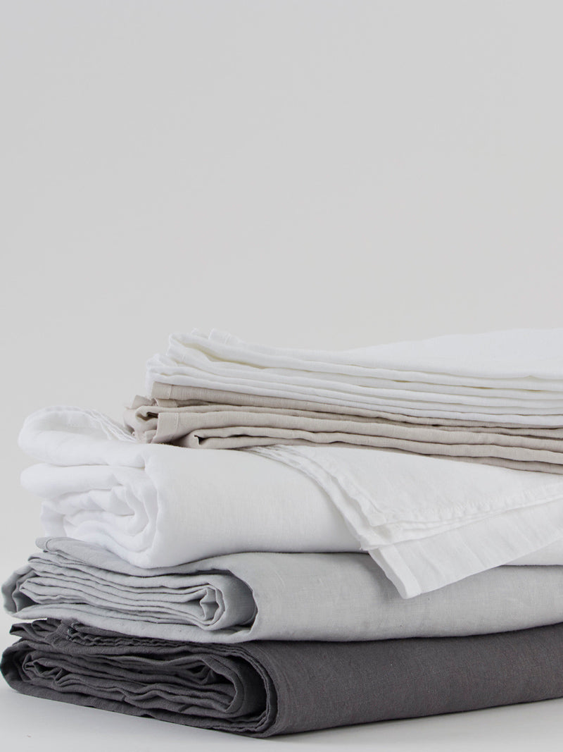 Vintage Linen Flat Sheet - Coal